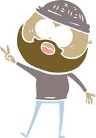 flat color style cartoon bearded man vector