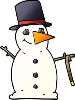 cartoon doodle snowman vector