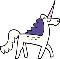 cartoon doodle mystical unicorn vector