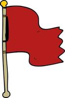 cartoon doodle red flag vector