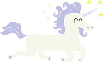 flat color illustration of a cartoon unicorn vector