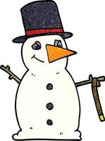 cartoon doodle snowman vector