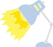 flat color illustration of a cartoon shining lamp vector