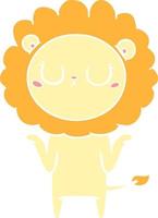 flat color style cartoon lion vector