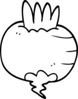 line drawing cartoon turnip vector