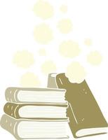 flat color illustration of stack of books vector