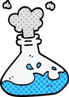 cartoon doodle chemical bottles vector