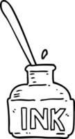 line drawing cartoon ink bottle vector