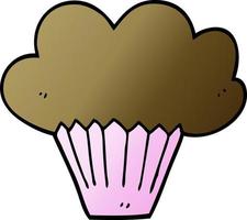 cartoon doodle cupcake vector