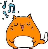 cartoon cat singing vector