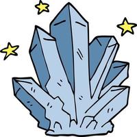 cartoon doodle magic crystal vector