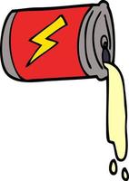 cartoon doodle pouring soda can vector