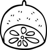 line drawing cartoon lime fruit vector