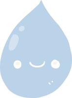 flat color style cartoon raindrop vector