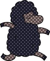 cartoon doodle black sheep vector