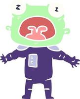 flat color style cartoon weird alien communicating vector