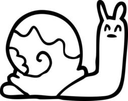 line drawing cartoon snail vector