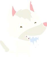 flat color style cartoon hungry wolf vector