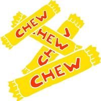 flat color illustration of chew candy vector