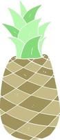 flat color illustration of a cartoon pineapple vector