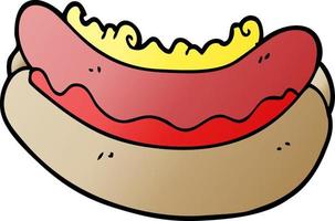 cartoon doodle hotdog in a bun vector