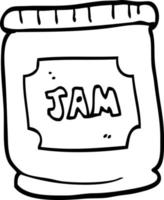 line drawing cartoon jam pot vector