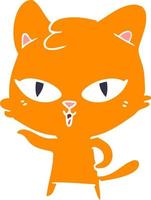 gato de dibujos animados de estilo de color plano vector