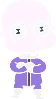flat color style cartoon weird bald spaceman