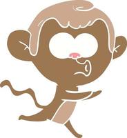 flat color style cartoon hooting monkey vector