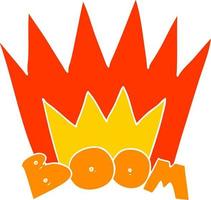 flat color style cartoon boom sign vector