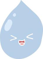 flat color style cartoon raindrop vector