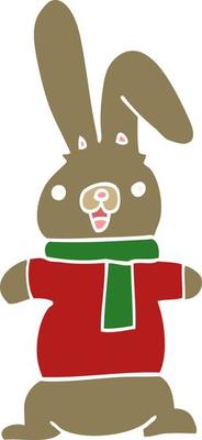 flat color style cartoon rabbit