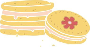 flat color style cartoon biscuit vector