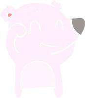 tired smiling bear flat color style cartoon vector