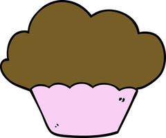 cartoon doodle cupcake vector