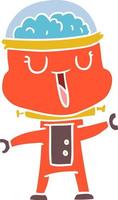 happy flat color style cartoon robot waving vector