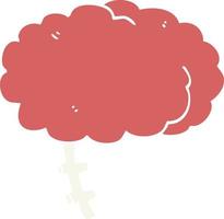 flat color style cartoon brain vector