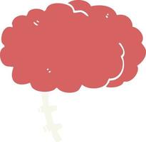 flat color style cartoon brain vector