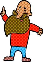 cartoon doodle man with beard vector