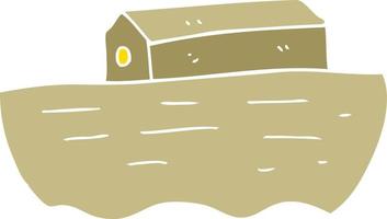 flat color illustration of a cartoon noah's ark vector