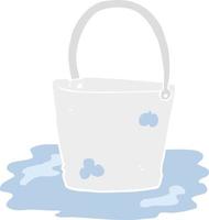 flat color illustration of a cartoon water bucket vector