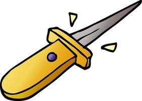 cartoon doodle flick knife snapping open vector