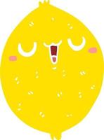 flat color style cartoon happy lemon vector