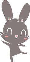 cute flat color style cartoon rabbit dancing vector