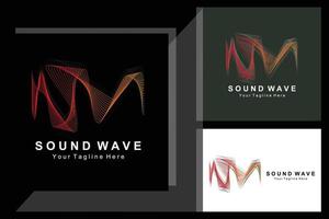 Sound Wave Logo Design, Music Flow Vector, Background Illustration and Wallpaper vector