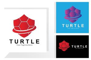 diseño de logotipo de tortuga marina ilustración de icono de animal marino anfibio protegido, identidad corporativa de marca vectorial vector