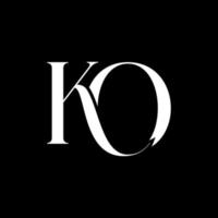 plantilla de vector libre de vector de logotipo de letra inicial ko