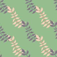 Hand drawn branches with leaves seamless pattern. Simple organic background. vector