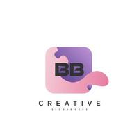 BB Initial Letter logo icon design template elements with wave colorful vector