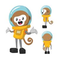 Space Monkey cartoon Illustration vector